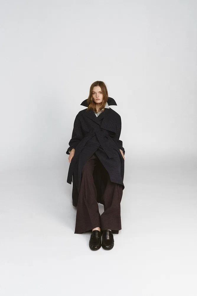 Тренч в клетку ZARA