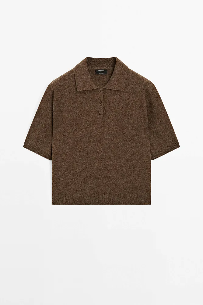 Джемпер-поло из 100% кашемира MASSIMO DUTTI