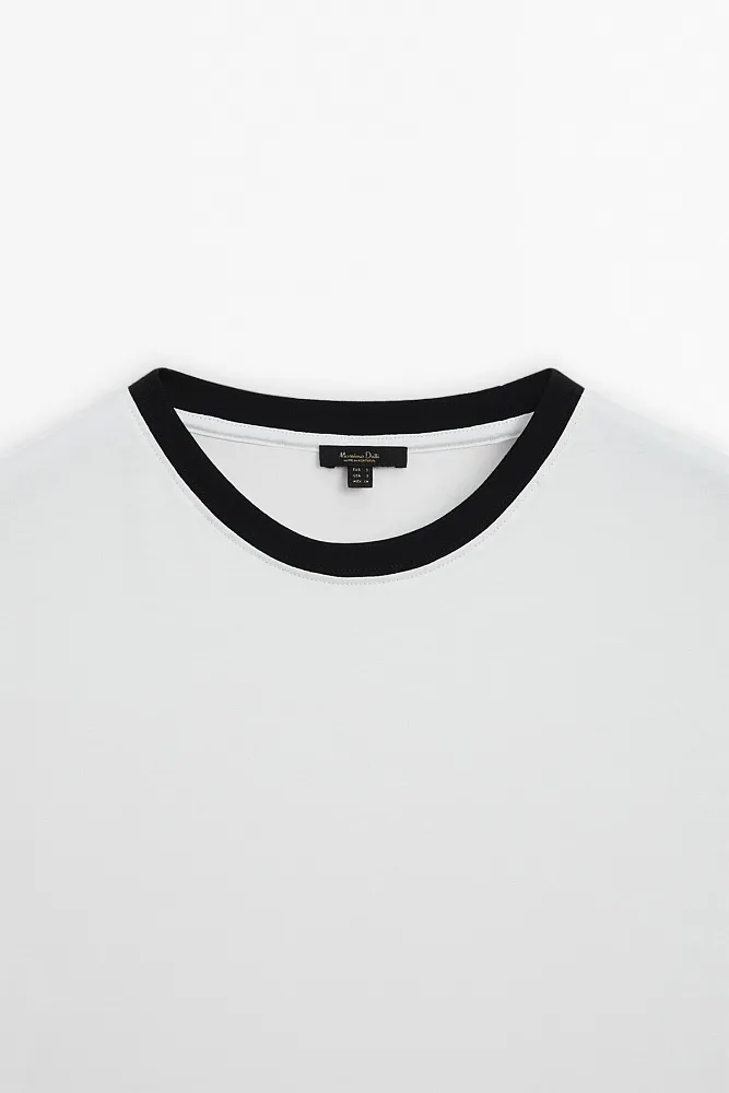 Футболка с контрастными деталями MASSIMO DUTTI