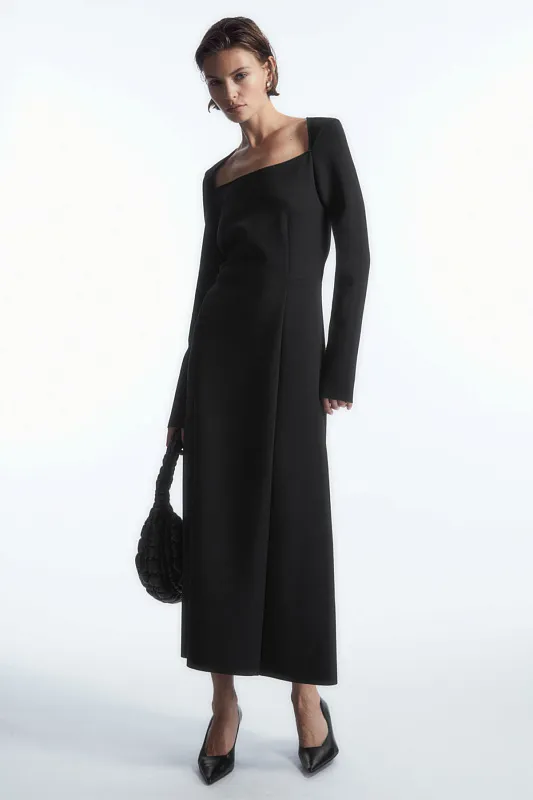 Платье миди из неопрена