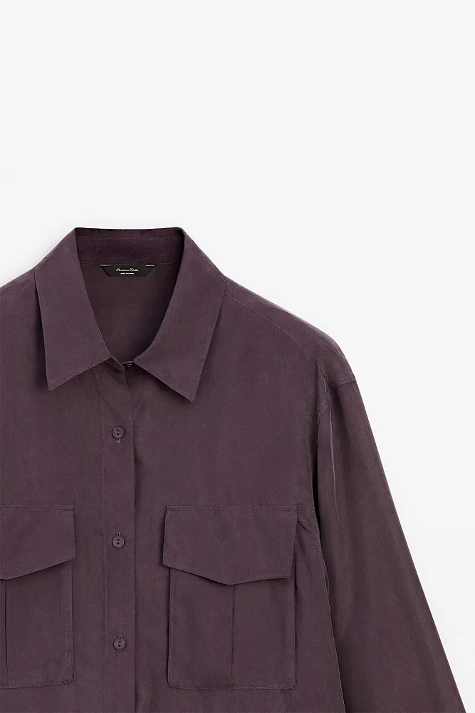 Рубашка из шелка MASSIMO DUTTI