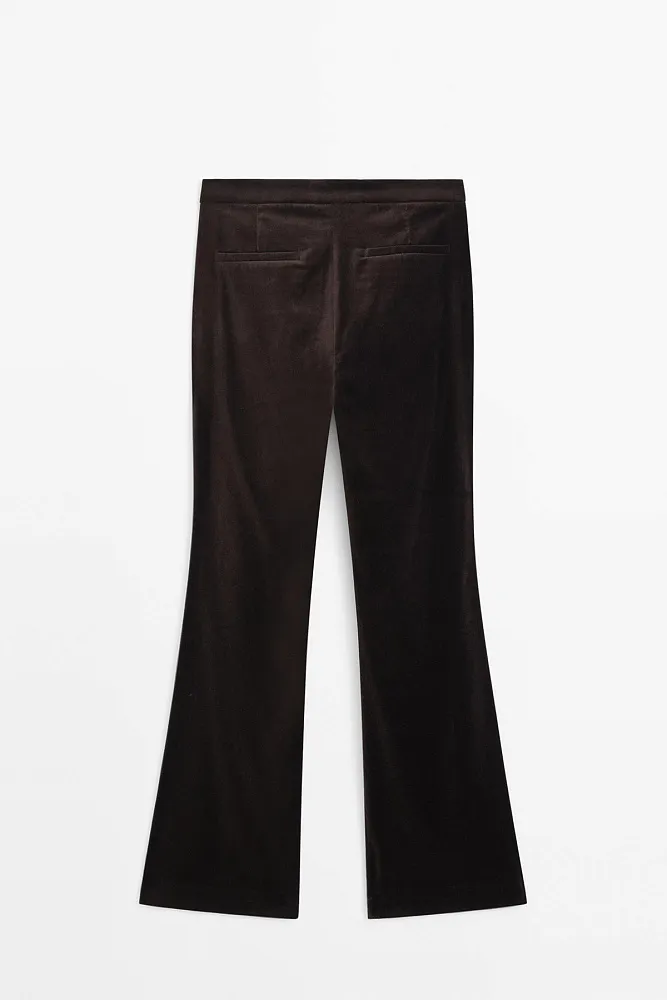 Брюки-клеш из бархата MASSIMO DUTTI