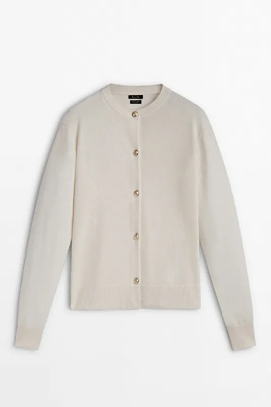 Кардиган из смесовой шерсти MASSIMO DUTTI Кардиган из смесовой шерсти MASSIMO DUTTI