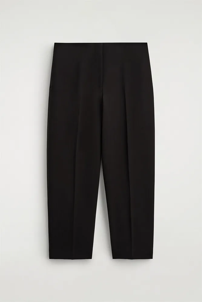 Брюки из шерсти с бочкообразными штанинами COS