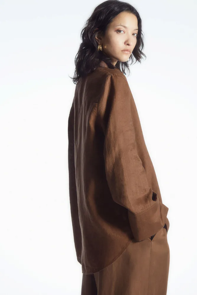 Льняная рубашка с широкими рукавами COS