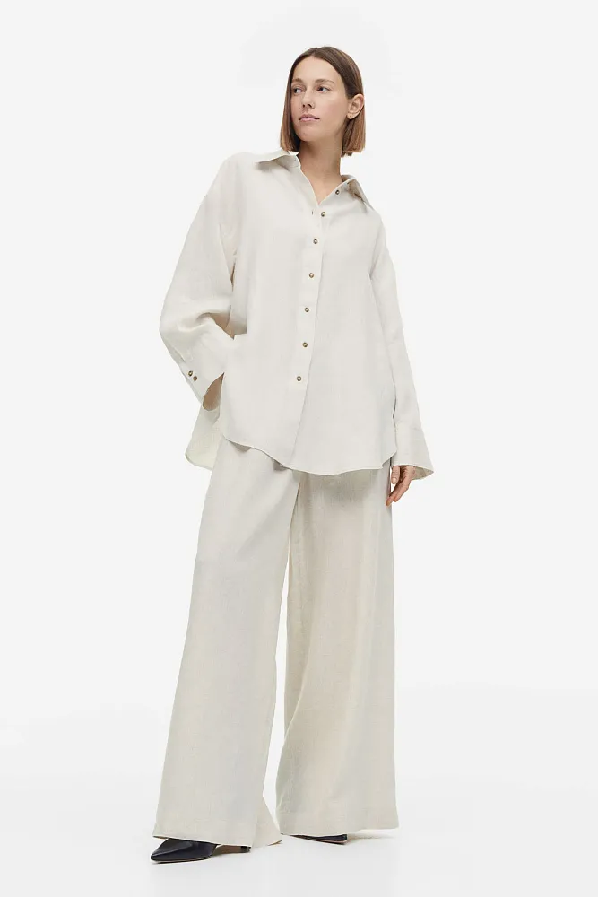 Рубашка льняная H&M Premium Selection