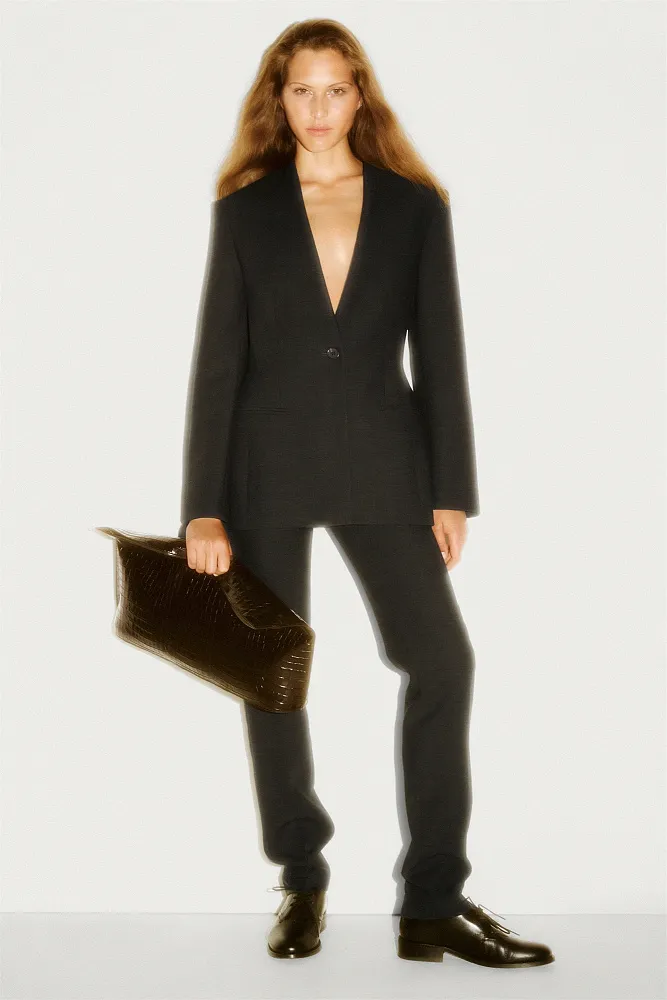 Узкие брюки из смесовой шерсти COS