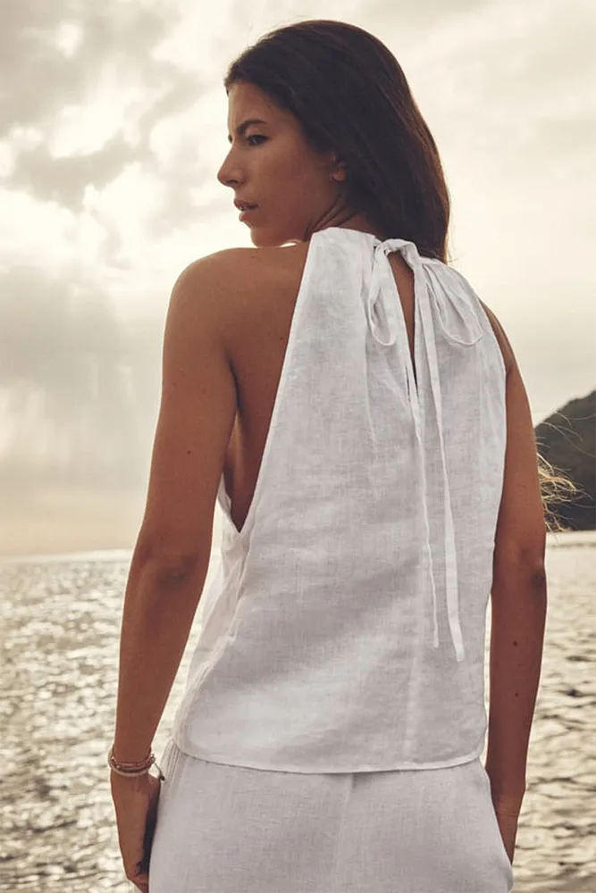 Льняные брюки палаццо ZARA