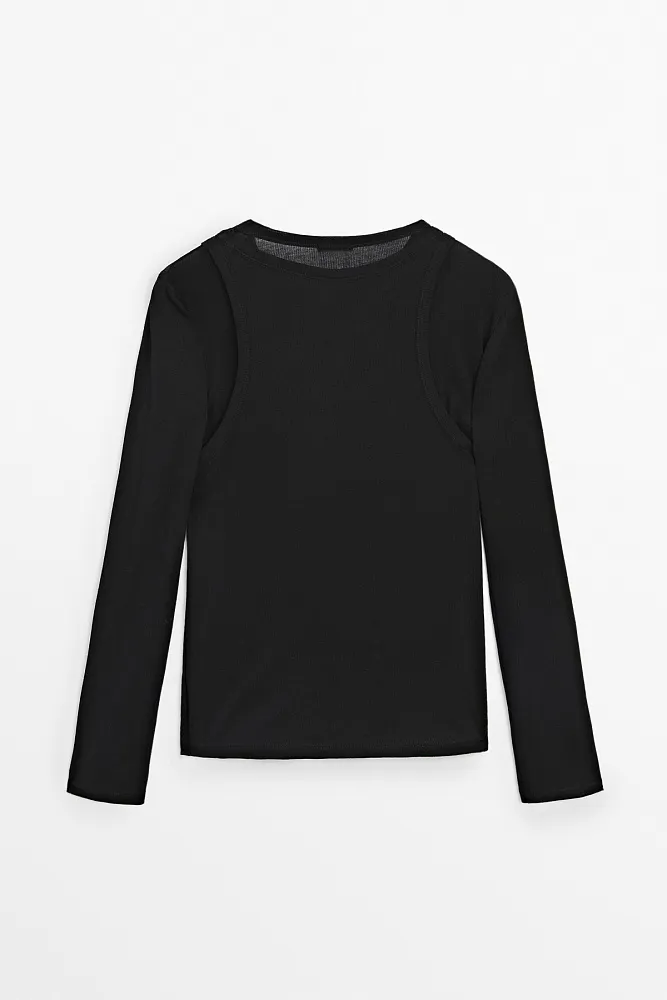 Лонгслив в рубчик MASSIMO DUTTI