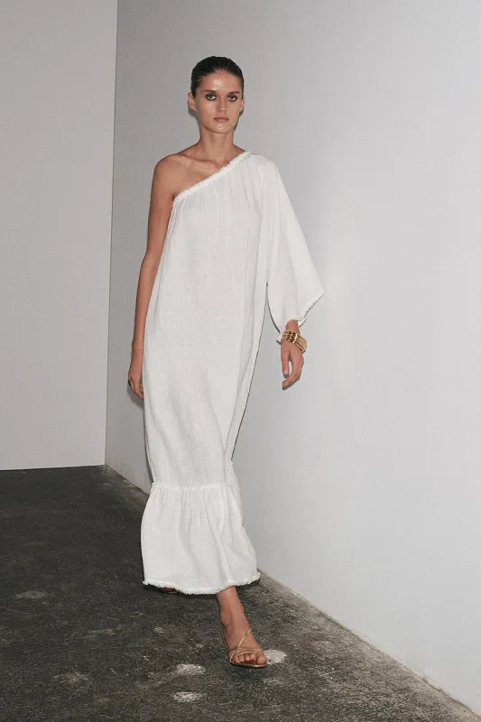 Асимметричное платье из льна ZARA Асимметричное платье из льна ZARA