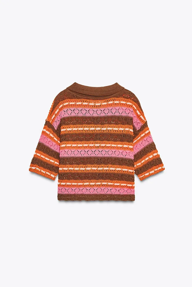 Жаккардовый топ-поло ZARA