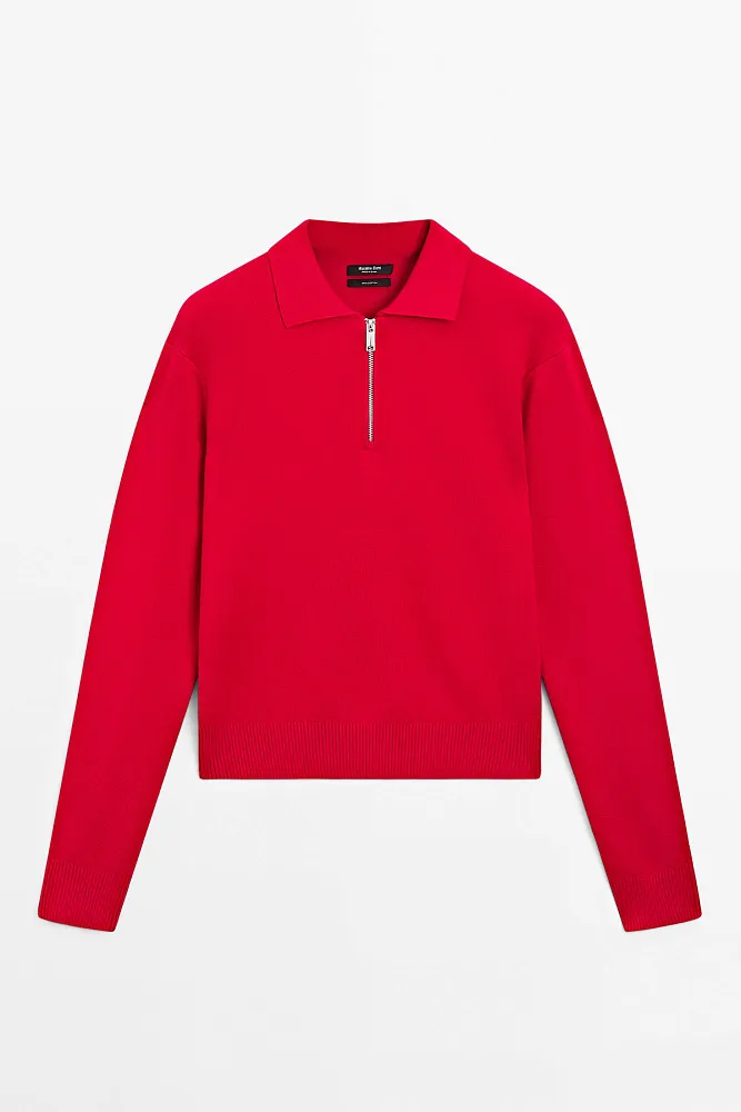 Джемпер-поло Milano с полумолнией MASSIMO DUTTI