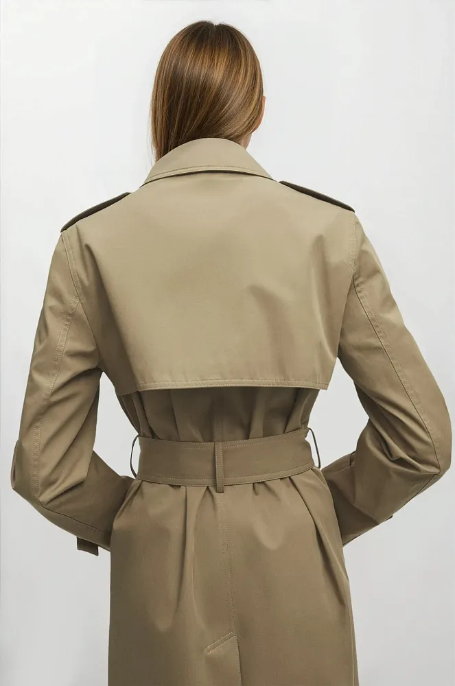 Тренч с поясом MASSIMO DUTTI