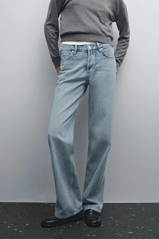 Широкие джинсы со средней посадкой MASSIMO DUTTI Широкие джинсы со средней посадкой MASSIMO DUTTI