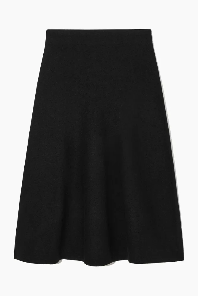 Юбка миди из вареной мериносовой шерсти COS