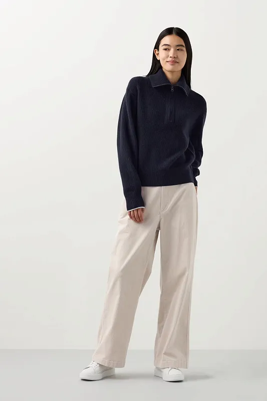 Свитер с полумолнией из овечьей шерсти UNIQLO Свитер с полумолнией из овечьей шерсти UNIQLO