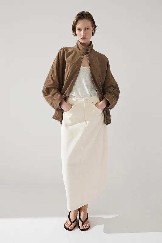 Джинсовая юбка миди