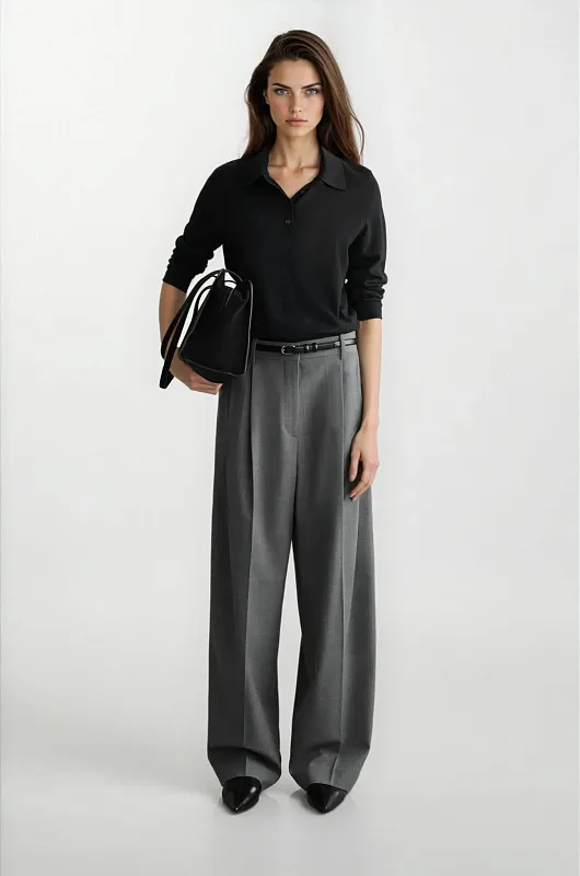 Широкие брюки из твила