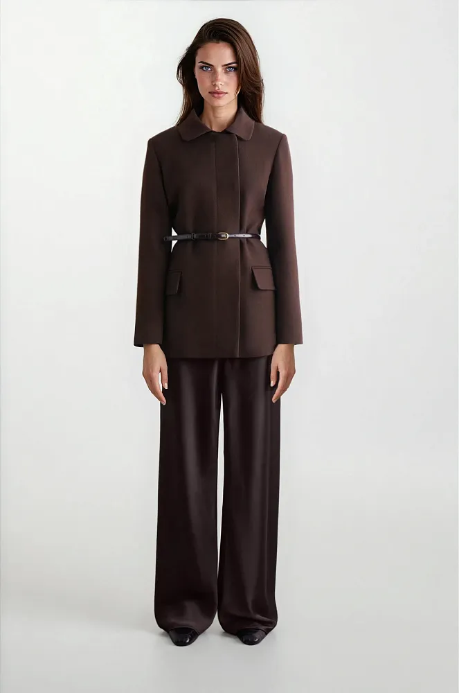 Широкие атласные брюки