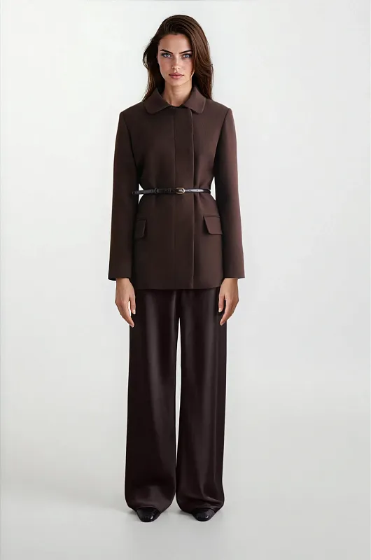 Широкие атласные брюки