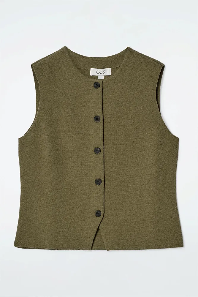 Вязаный хлопковый жилет COS