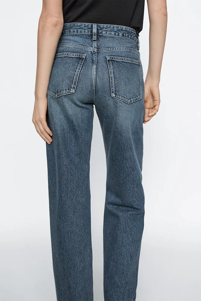 Широкие джинсы со средней посадкой MASSIMO DUTTI