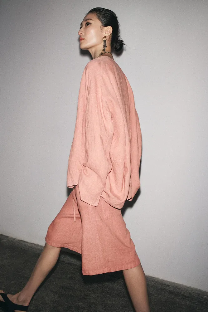 Куртка-бомбер из льна ZARA