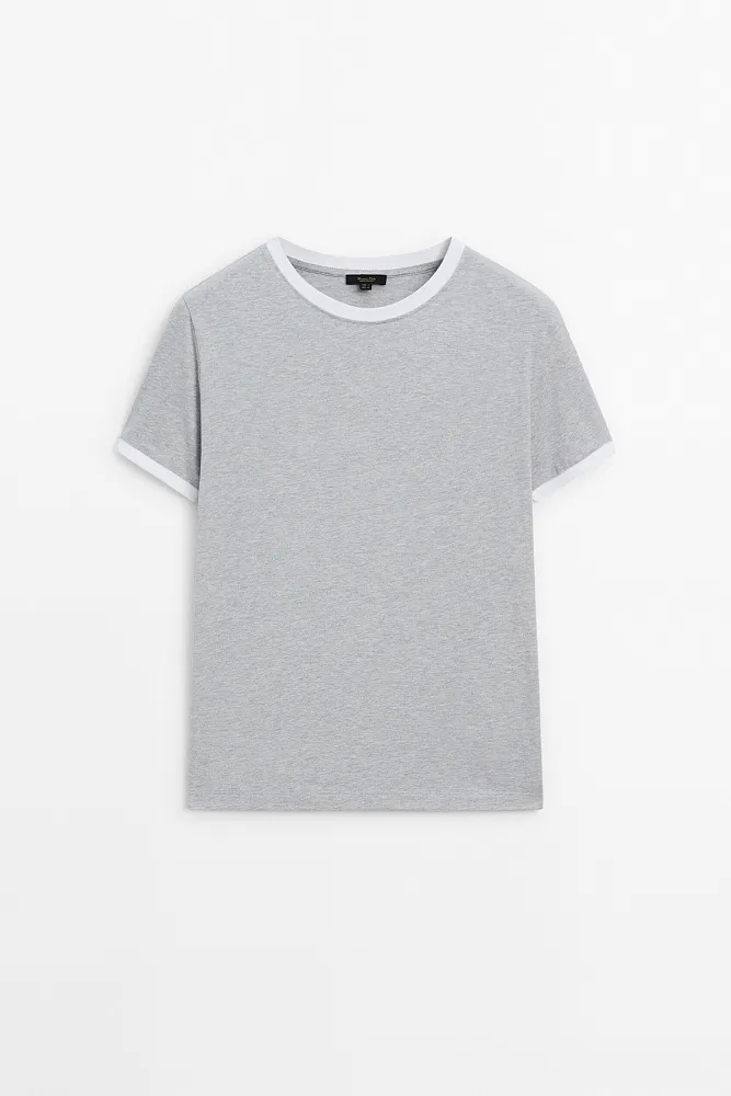 Футболка с контрастными деталями MASSIMO DUTTI