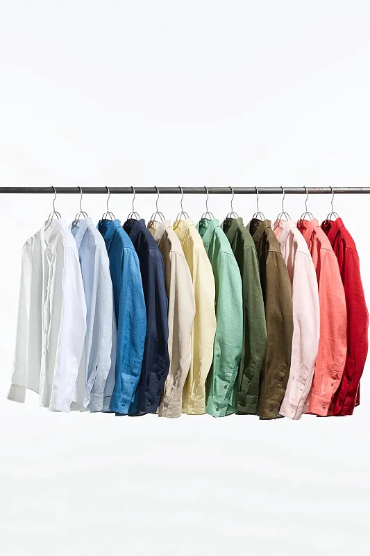 Рубашка из 100% высококачественного льна UNIQLO Рубашка из 100% высококачественного льна UNIQLO