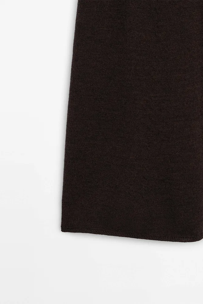 Длинная расклешенная юбка из мериносовой шерсти MASSIMO DUTTI