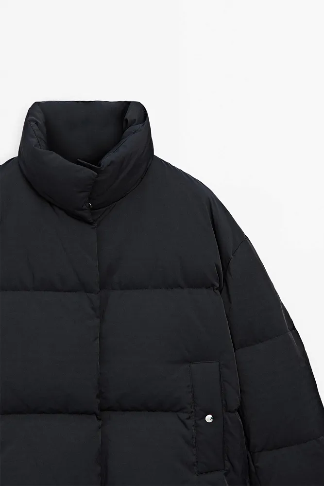 Атласный пуховик MASSIMO DUTTI