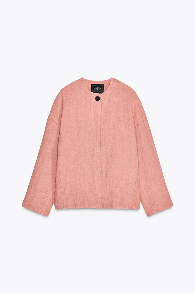Куртка-бомбер из льна ZARA