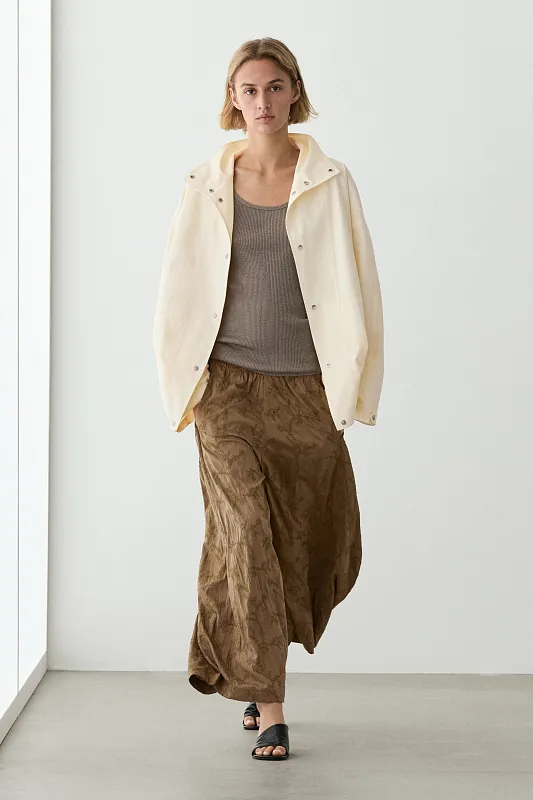 Объемная куртка-бомбер с застежками на кнопках MASSIMO DUTTI Объемная куртка-бомбер с застежками на кнопках MASSIMO DUTTI