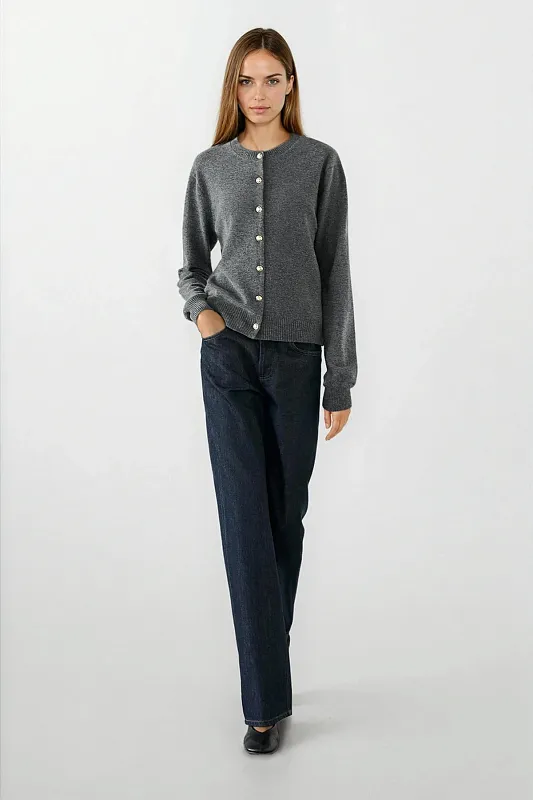 Кардиган из смесовой шерсти с пуговицами со стразами MASSIMO DUTTI Кардиган из смесовой шерсти с пуговицами со стразами MASSIMO DUTTI