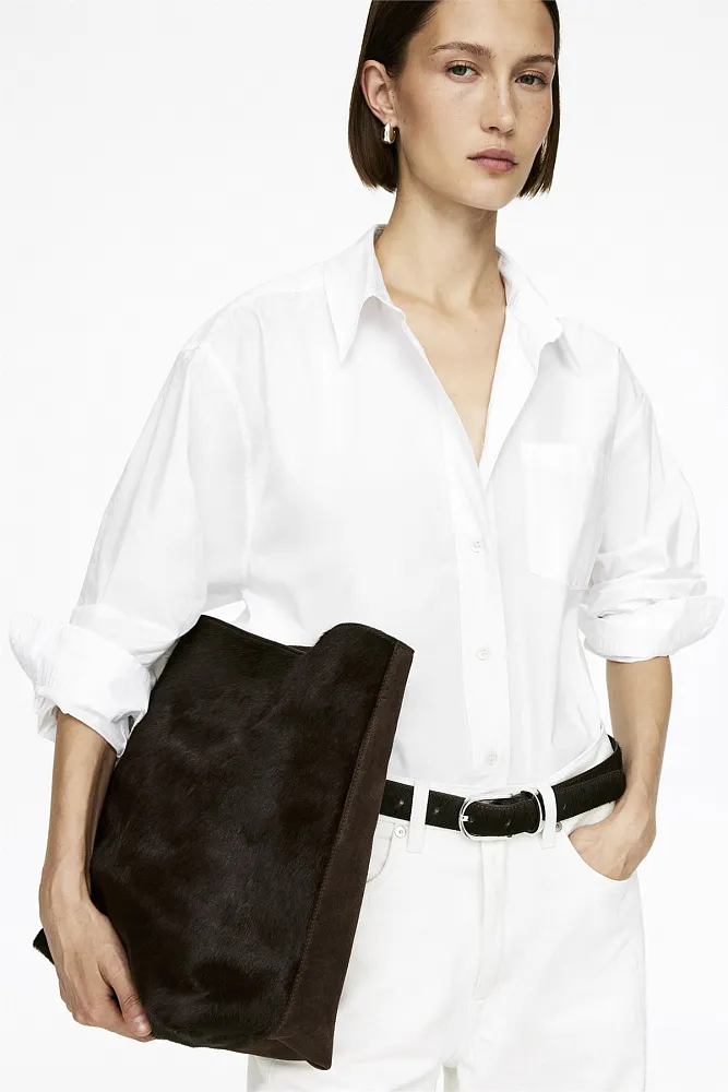 Сумка-тоут из кожи и замши ARKET