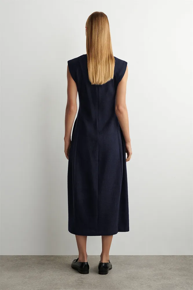 Скульптурное платье-миди из ворсистой шерсти COS