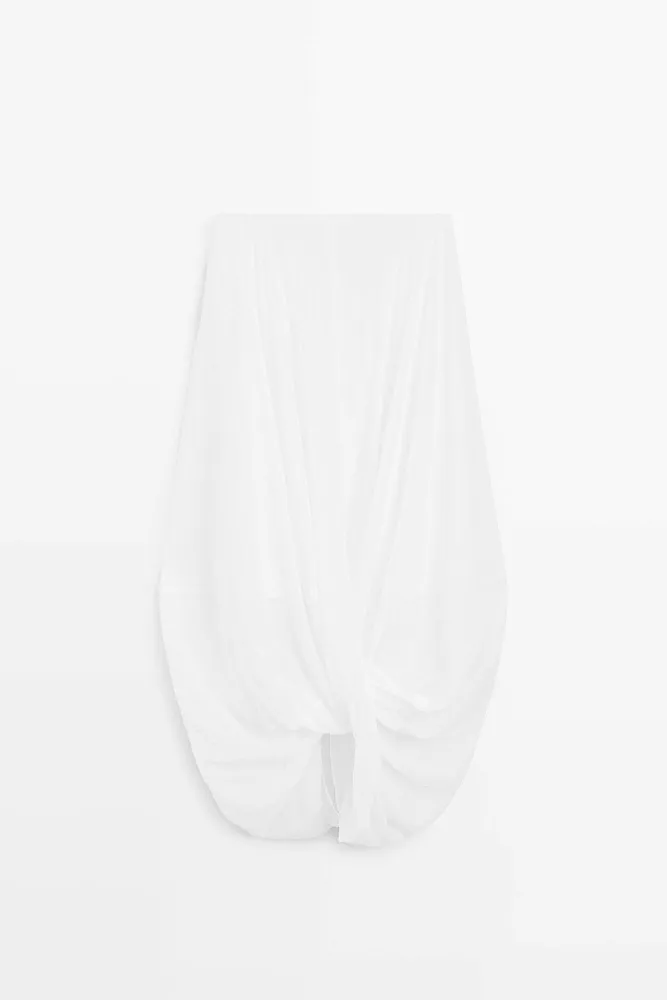 Юбка миди с драпировкой MASSIMO DUTTI