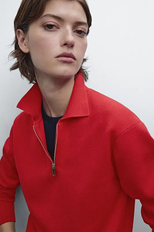 Джемпер-поло Milano с полумолнией MASSIMO DUTTI Джемпер-поло Milano с полумолнией MASSIMO DUTTI