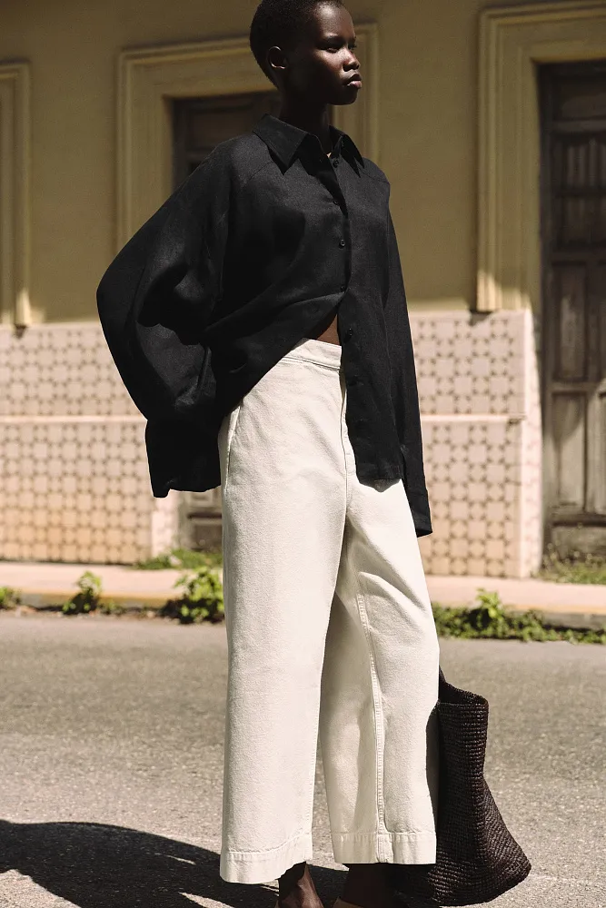 Льняная рубашка свободного кроя COS