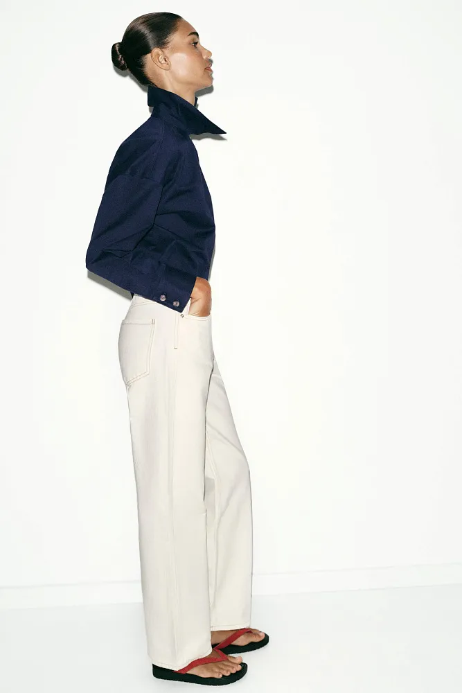 Прямые джинсы с высокой посадкой ZARA