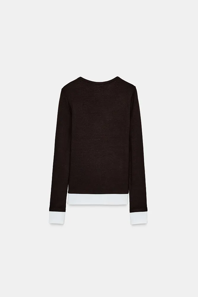 Лонгслив с двойным контрастом ZARA