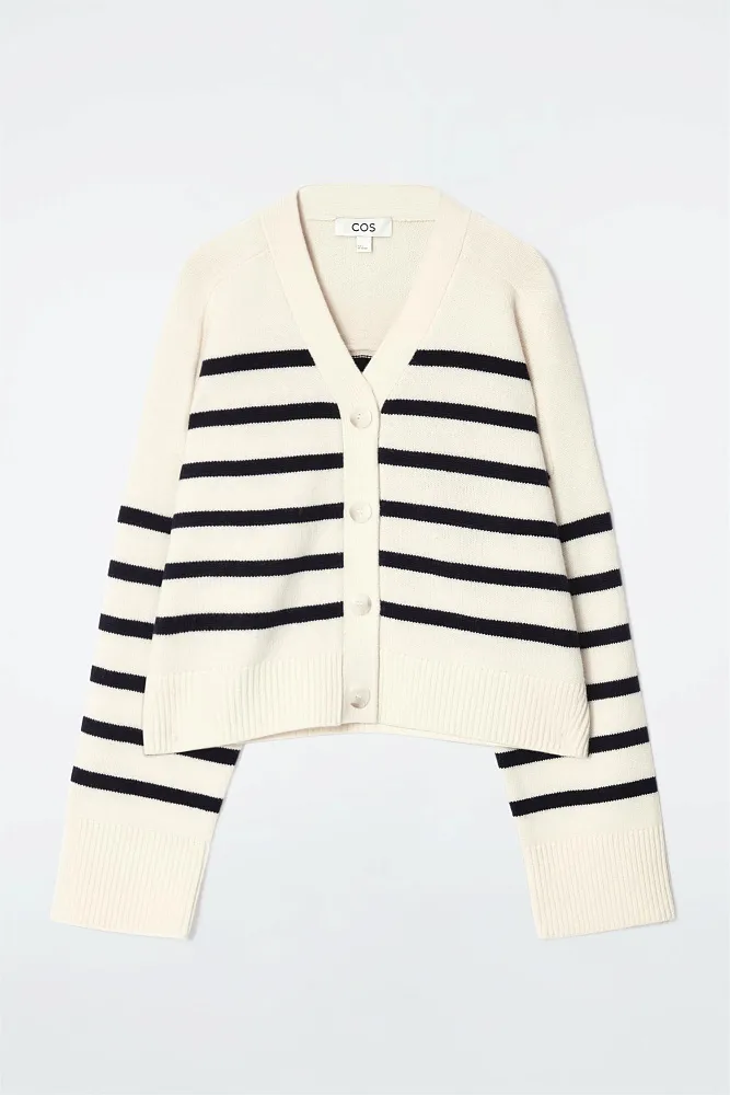 Кардиган из шерсти мериноса с v-образным вырезом COS