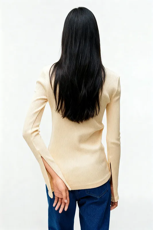 Хлопковый лонгслив в рубчик ARKET Хлопковый лонгслив в рубчик ARKET