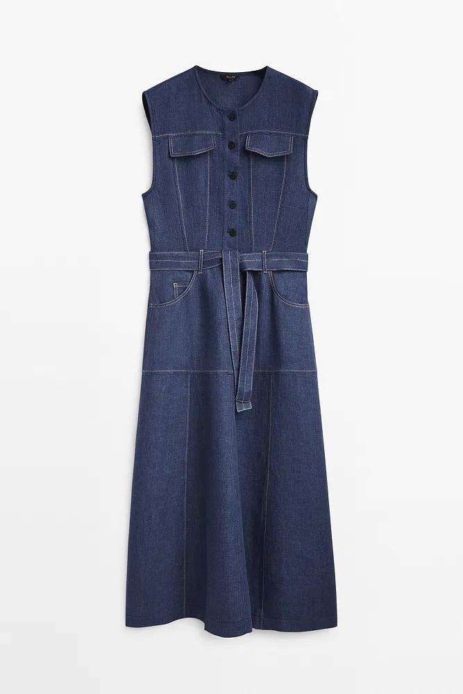 Платье льняное MASSIMO DUTTI