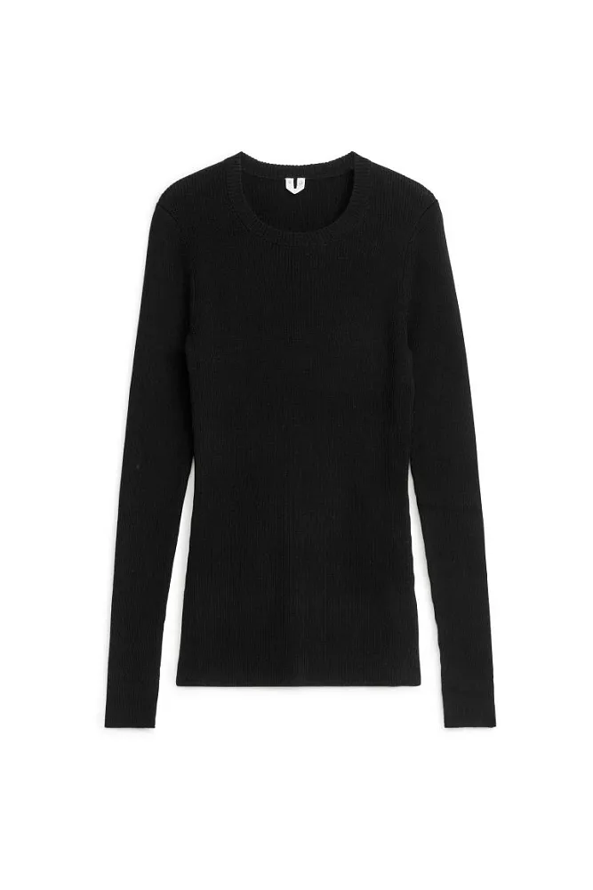 Лонгслив в рубчик из шерсти мериноса ARKET