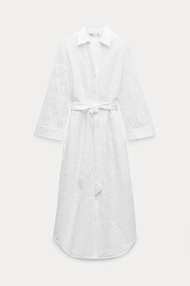 Платье с вышивкой ZARA