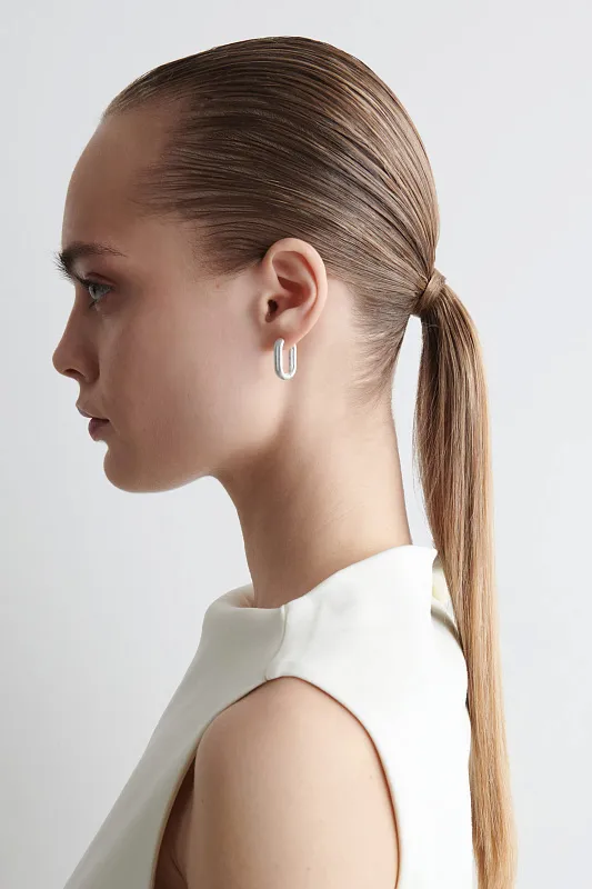 Овальные серьги-кольца COS   Овальные серьги-кольца COS