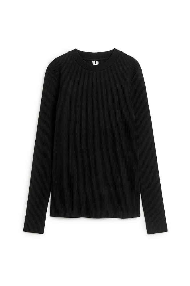 Хлопковый лонгслив в рубчик ARKET