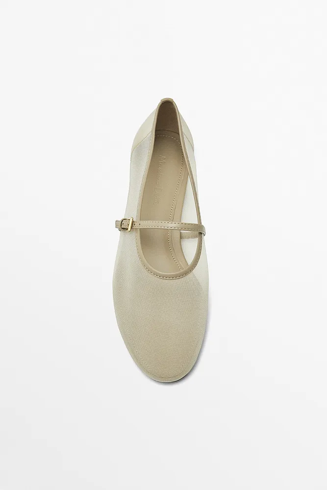 Сетчатые балетки ремешком MASSIMO DUTTI