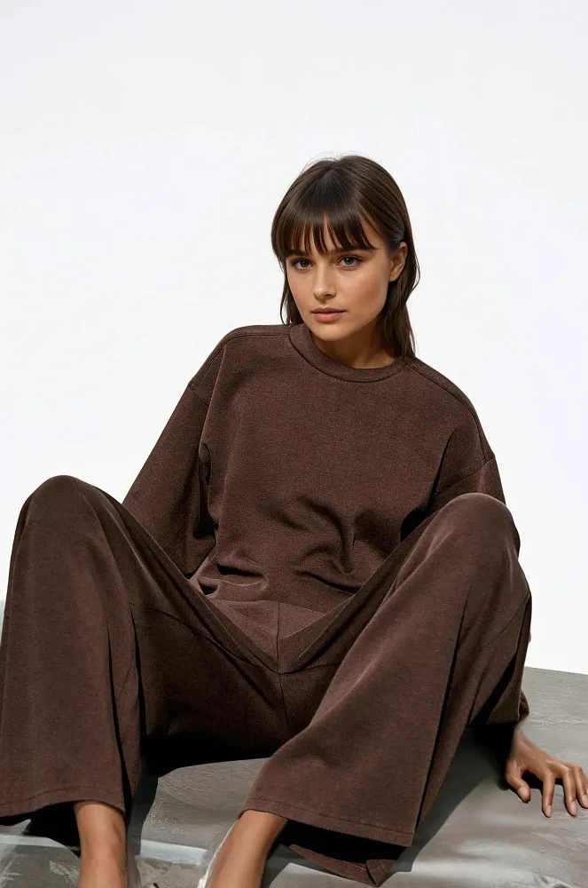 Брюки из интерлока с эффектом потертости ZARA